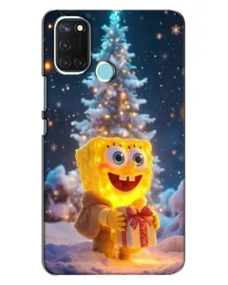 Чохол для Realme C17 з картинкою «Різдвяний Спанч Боб»