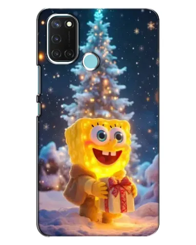 Чохол для Realme C17 з картинкою «Різдвяний Спанч Боб»