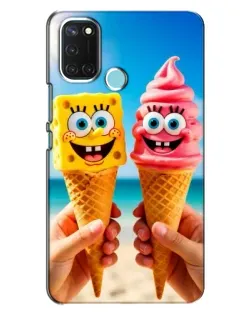 Чохол для Realme C17 з картинкою «Спанч Боб морозиво»