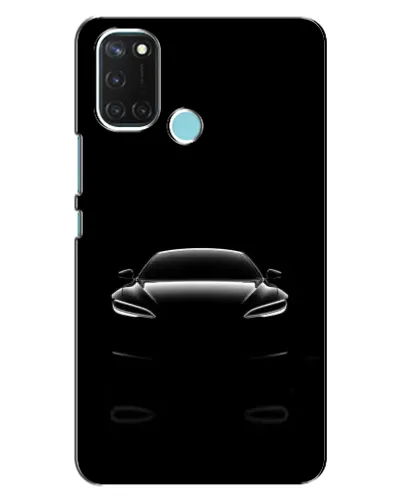 Чехол для Realme C17 с картинкой «Силуэт Tesla Night»