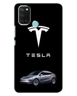 Чехол для Realme C17 с картинкой «Tesla Model Y»