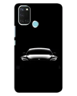 Чехол для Realme C17 с картинкой «Фары Tesla Night»