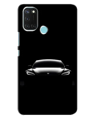 Чехол для Realme C17 с картинкой «Фары Tesla Night»