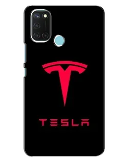Чехол для Realme C17 с картинкой «Tesla Red Logo»
