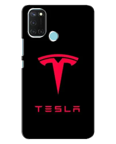 Чехол для Realme C17 с картинкой «Tesla Red Logo»