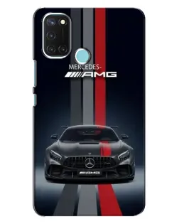 Чохол для Realme C17 з картинкою «Mercedes — білий карбон»