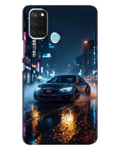 Чохол для Realme C17 з картинкою «Нічне місто та Audi»