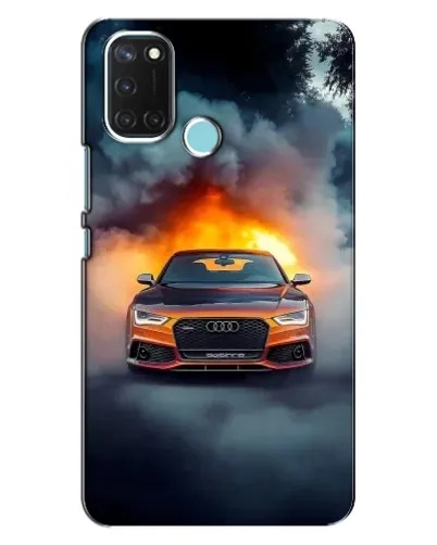 Чохол для Realme C17 з картинкою «Audi у вогняному диму»