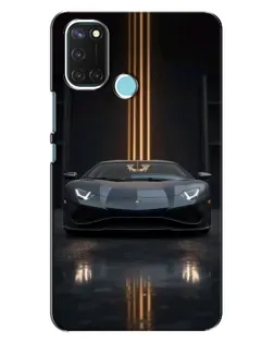 Чехол для Realme C17 с картинкой «Lamborghini золотые линии»