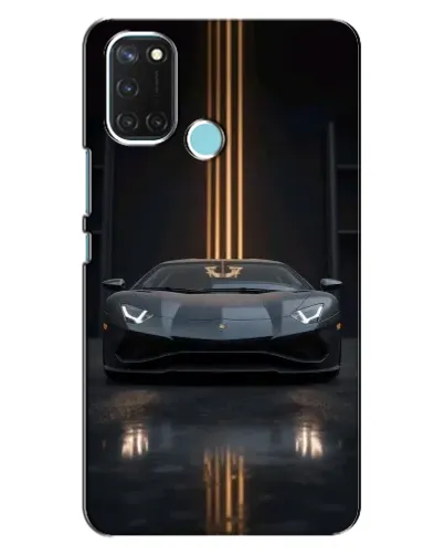 Чехол для Realme C17 с картинкой «Lamborghini золотые линии»