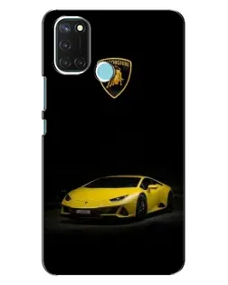 Чехол для Realme C17 с картинкой «Lamborghini желтый акцент»