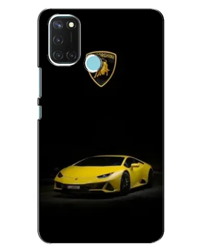 Чехол для Realme C17 с картинкой «Lamborghini желтый акцент»