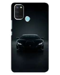 Чехол для Realme C17 с картинкой «Черный Lamborghini Aventador»