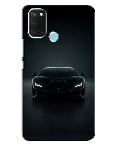 Чехол для Realme C17 с картинкой «Черный Lamborghini Aventador»