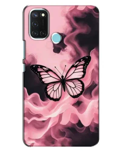 Чехол для Realme C17 с картинкой «Бабочка в дыму»