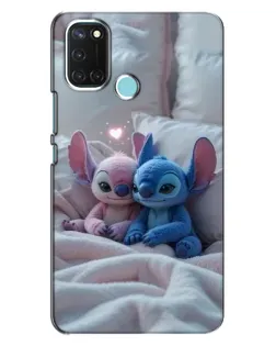 Чехол для Realme C17 с картинкой «Плюшевые Стич Ангел»