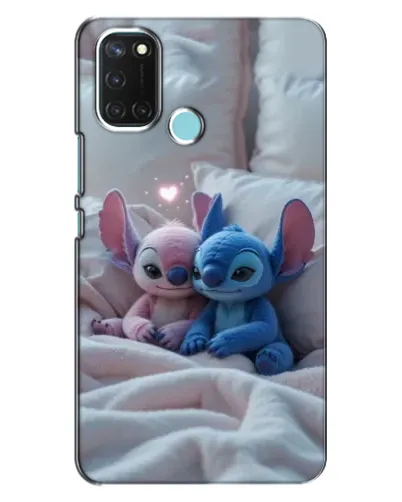 Чехол для Realme C17 с картинкой «Плюшевые Стич Ангел»