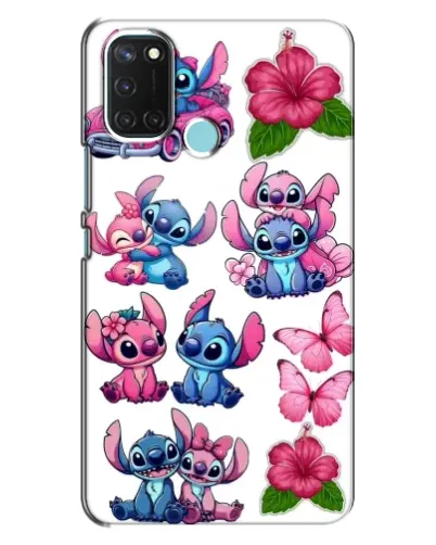 Чохол для Realme C17 з картинкою «Стікери Stitch та Angel»