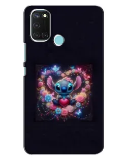 Чохол для Realme C17 з картинкою «Stitch у квітах»