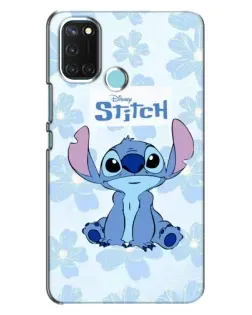 Чохол для Realme C17 з картинкою «Stitch серед квітів»