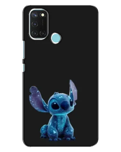 Чехол для Realme C17 с картинкой «Стич на черном»