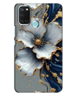 Чохол для Realme C17 з картинкою «Біла квітка та золотий флюїд»