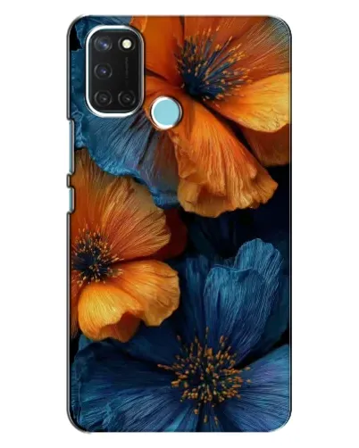 Чохол для Realme C17 з картинкою «Яскрава синьо-помаранчева флора» Чохол для Realme C17 з картинкою «Яскрава синьо-помаранчева флора»