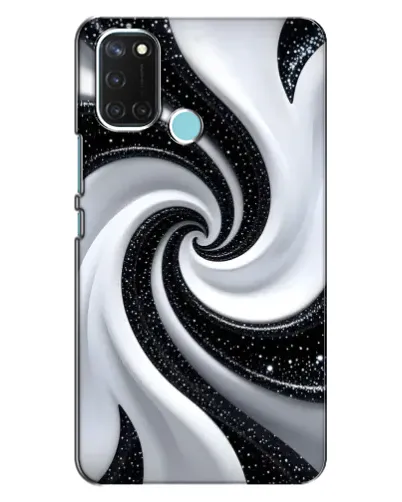 Чохол для Realme C17 з картинкою «Чорно-біла спіраль»