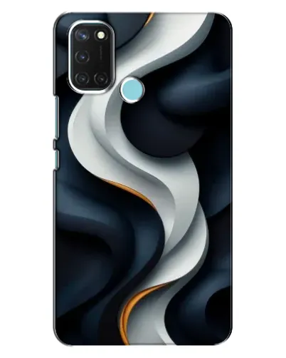 Чохол для Realme C17 з картинкою «Об'ємні чорно-білі стрічки»