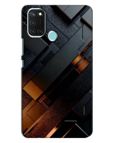 Чохол для Realme C17 з картинкою «Чорні геометричні блоки»