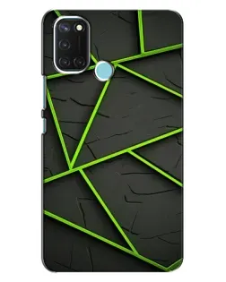 Чохол для Realme C17 з картинкою «Зелені геометричні лінії»