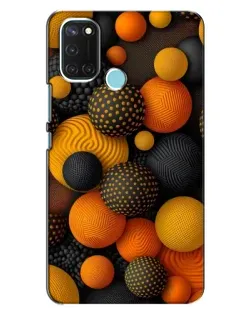 Чохол для Realme C17 з картинкою «Об'ємні помаранчеві сфери»