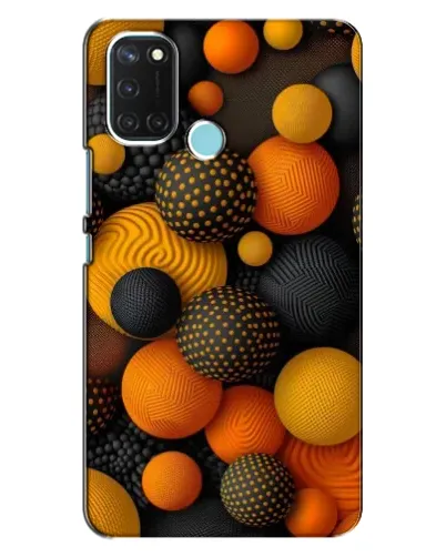 Чохол для Realme C17 з картинкою «Об'ємні помаранчеві сфери»