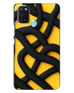 Чохол для Realme C17 з картинкою «Чорне жовте переплетення»