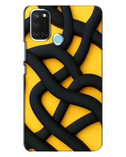 Чохол для Realme C17 з картинкою «Чорне жовте переплетення»