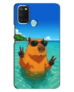 Чехол для Realme C17 с картинкой «Морская капибара»