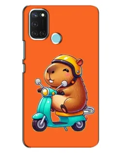 Чехол для Realme C17 с картинкой «Капибара на скутере»
