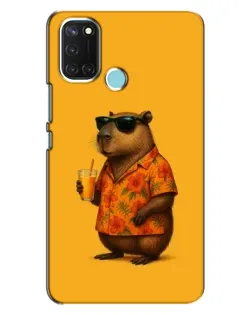 Чехол для Realme C17 с картинкой «Капибара на отдыхе»