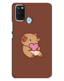 Чехол для Realme C17 с картинкой «Капибара с сердцем»