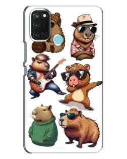 Чехол для Realme C17 с картинкой «Крутые капибары музыканты»