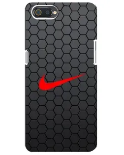 Чехол для Realme C2 с картинкой «Nike — карбоновая сетка»