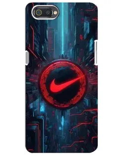 Чехол для Realme C2 с картинкой «Техногенный стиль Nike»