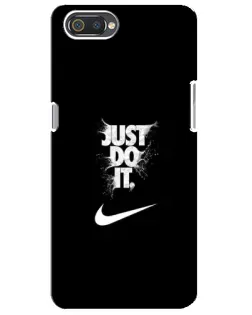 Чехол для Realme C2 с картинкой «Текстовый принт Nike»