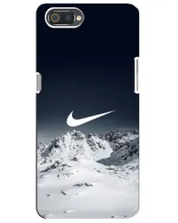 Чехол для Realme C2 с картинкой «Nike — зимние горы»