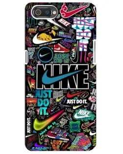 Чехол для Realme C2 с картинкой «Яркий коллаж Nike»