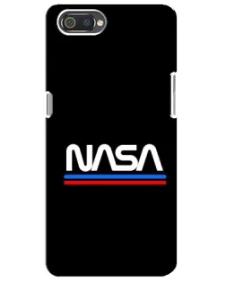 Чехол для Realme C2 с картинкой «NASA — классика Red Blue»