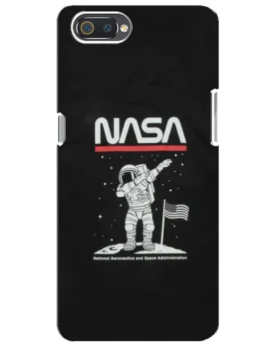 Чехол для Realme C2 с картинкой «NASA — шагаем по Луне»