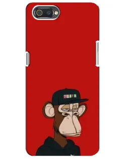 Чехол для Realme C2 с картинкой «Bored Ape — красный фон»
