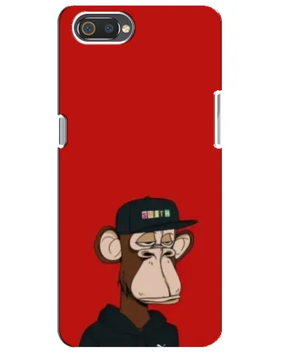 Чехол для Realme C2 с картинкой «Bored Ape — красный фон»