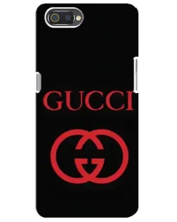 Чехол для Realme C2 с картинкой «Gucci — красный логотип»